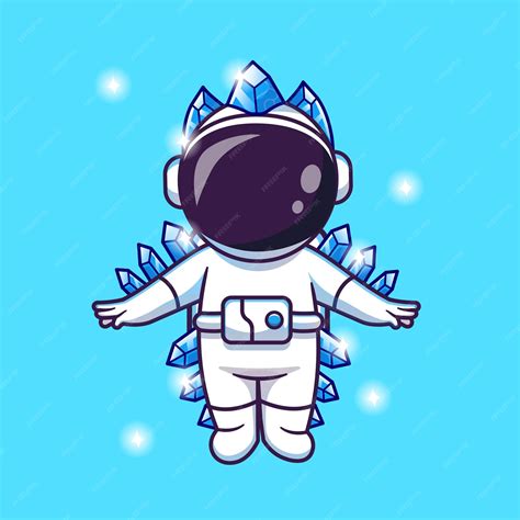 Niedlich, Astronaut, Eis, Element, Karikatur, Vektor, Symbol, Illustration. Wissenschaft ...
