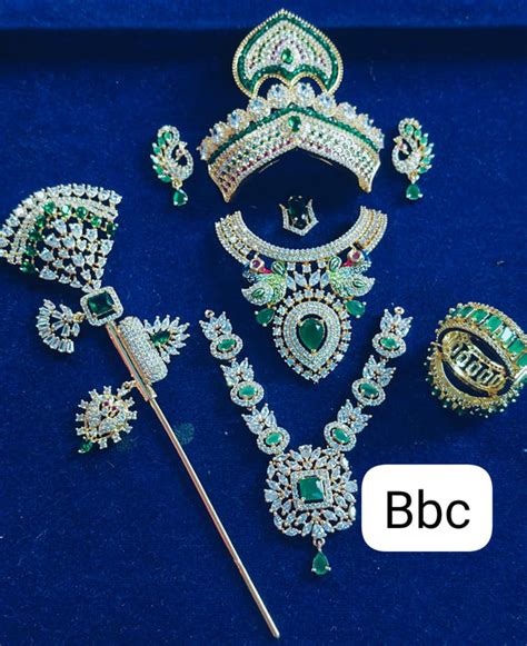 Beautiful Gold Finish American Diamond Jewellery Set for Laddu Gopal ...