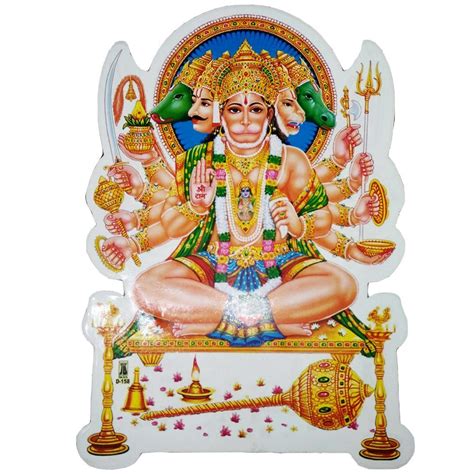 Buy Ratnatraya Lord Panchmukhi Hanuman Ji Sticker Wall Door Car Sticker ...