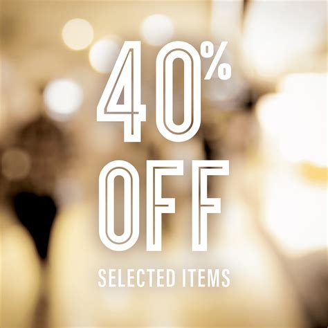 Promotional Window Graphics - 40% Off Selected Items - The Signmaker