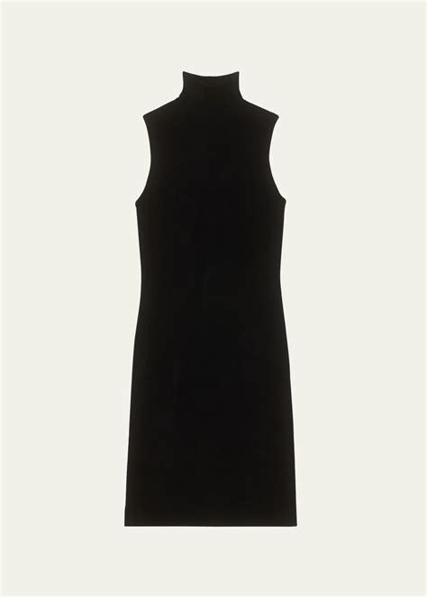 Theory Micro Velvet Sleeveless Turtleneck Dress - Bergdorf Goodman