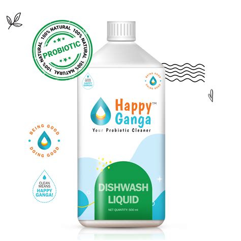 500 ML - Happy Ganga Dishwash Liquid - 100% Natural