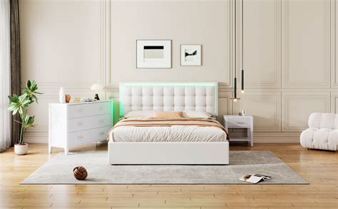 Wrought Studio™ Contemporary Design Bedroom Sets PU Platform Bed with ...