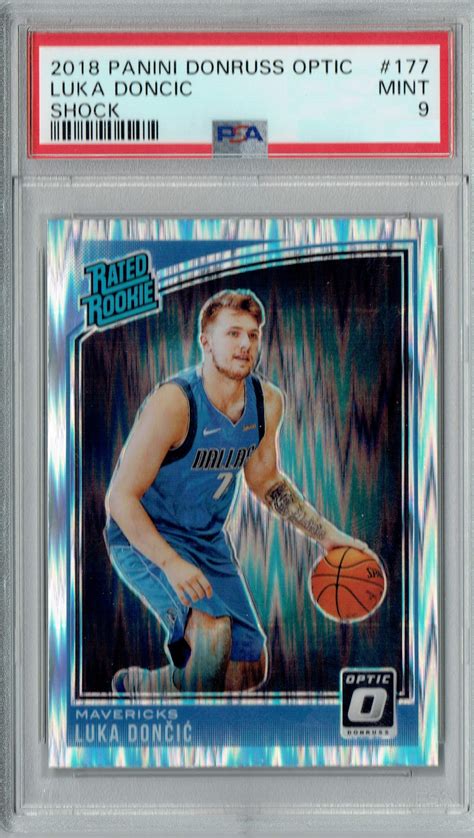 PSA 9 MINT Luka Doncic 2018 Panini Donruss Optic #177 Rookie Card Shoc ...