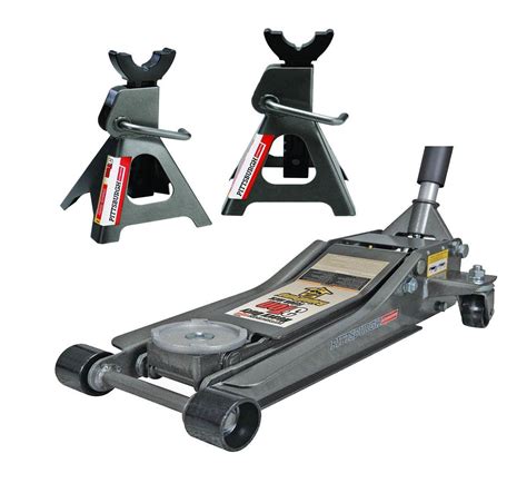 Pittsburg 3 Ton Low Profile Floor Jack and Jack Stands Set Combo