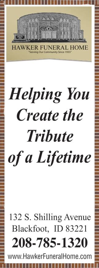 Funeral Service, Hawker Funeral Home, Blackfoot, ID