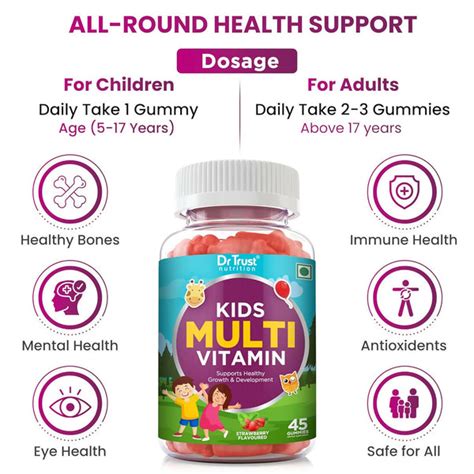 Buy Dr Trust Nutrition Kids Multivitamin Gummies Online at low price.