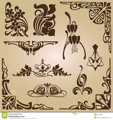 floral art nouveau ornaments