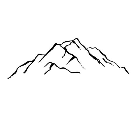 Mountain ranges silhouette sketch. Vector illustration isolated on ...