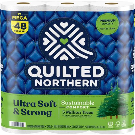 Quilted Northern Ultra Soft & Strong Toilet Paper, 12 Mega Rolls ...