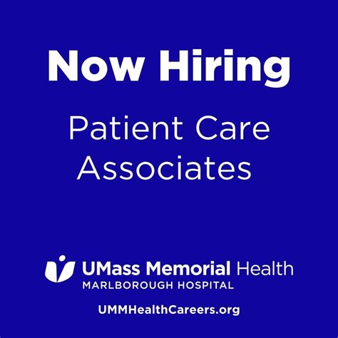 UMass Memorial Health - Marlborough Hospital is hiring Patient Care Associates (PCAs)! Come and ...
