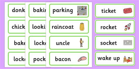 Medial K Word Cards (teacher made) - Twinkl