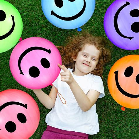 Buy 24 Pcs Smile Punch Balloons 18 Inch Punching Balloon, Neon Punching ...