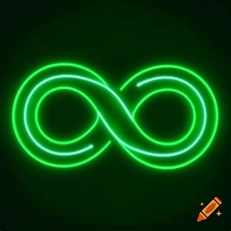 Neon line drawing of infinity symbol with arrow ends on Craiyon