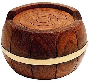 CRAFTS CARTS Round Reversible Wood Coaster Set - Buy CRAFTS CARTS Round ...