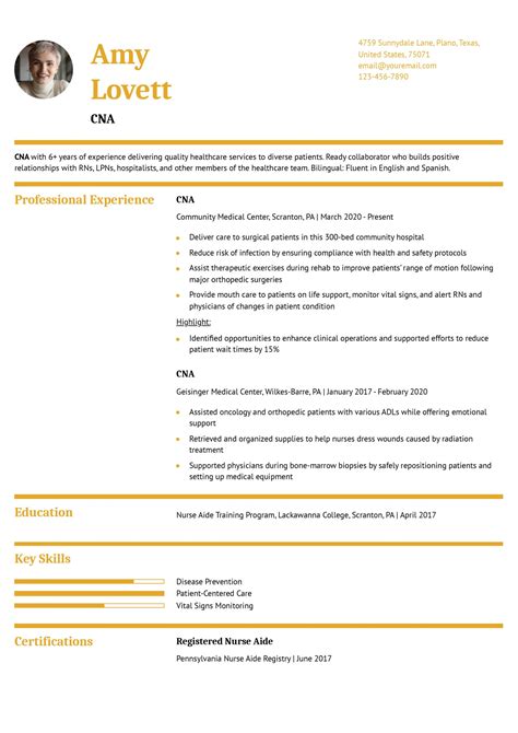 25 Certified Nursing Assistant Resume Examples and Templates for 2025 - ResumeBuilder.com