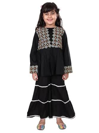 Buy KiddoPanti Girls Ethnic Motif Embroidered Shrug With Crop Top and ...