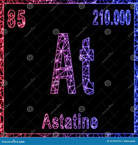 Astatine Chemical Element, Sign with Atomic Number and Atomic Weight Stock Illustration ...