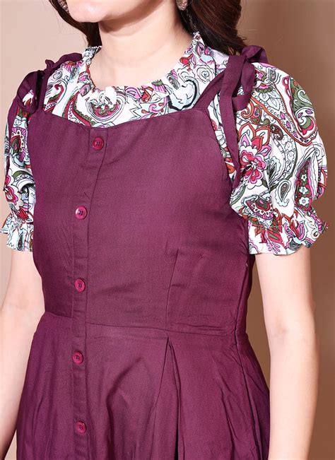Buy Purple Bandhej Georgette Dress Online - Darji Fashion