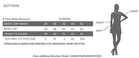 Bottom Wear Size Chart – Taurusshop.com