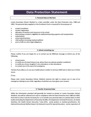 Image result for Data Protection Statement Examples