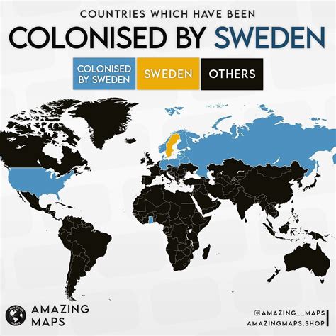 Countries which have been colonized by Sweden at... - Maps on the Web