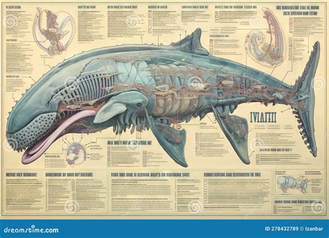 Whale Cyborg Animal Detailed Infographic, Full Details Anatomy Poster Diagram Illustration ...
