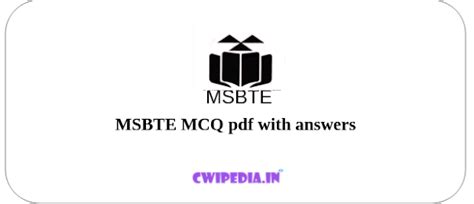 MSBTE MCQ pdf with answers | I scheme