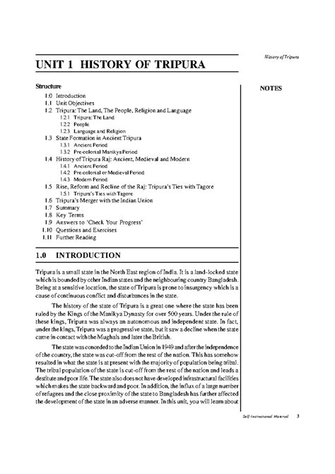 Tripura Admin & Politics: Historical Insights & Cultural Overview - Studocu