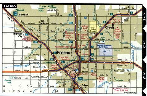 Fresno city road map for truck drivers area town toll free highways map ...