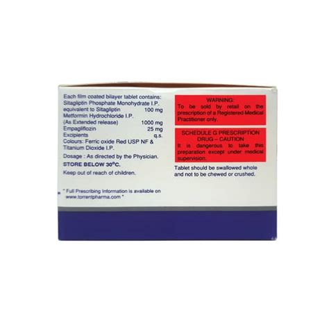 Empazio Sm 25/100/1000mg Strip Of 10 Tablets: Uses, Side Effects, Price ...