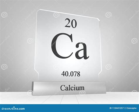 Calcium Symbol on Modern Glass and Metal Icon Stock Illustration - Illustration of concept ...