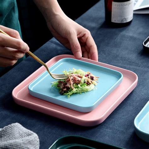 Pink Square Dinner Plate Online - Premium Small Plate | Nestasia