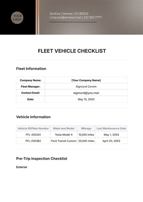 Free Vehicle Checklist Templates, Editable and Printable