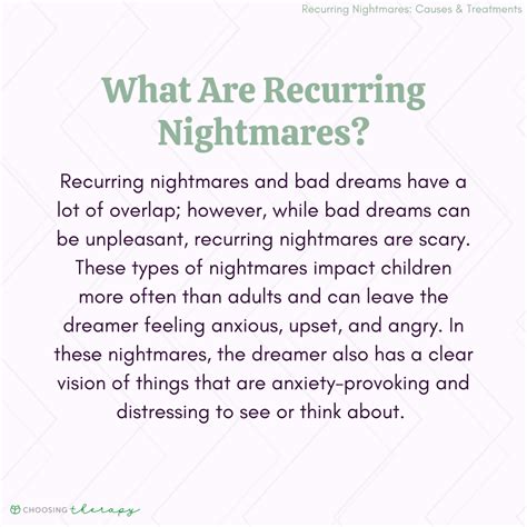How to Cope with Recurring Nightmares
