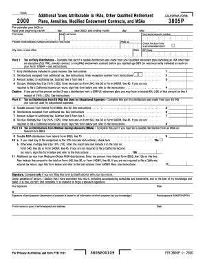 CA FTB 3805P 2000 - Fill and Sign Printable Template Online