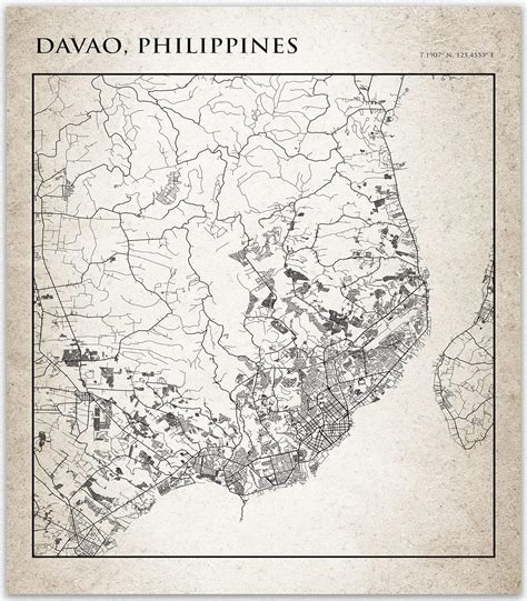Amazon.com - Davao City Philippines Map Wall Art / Home Wall Decor Filipino Art Wall Decor ...