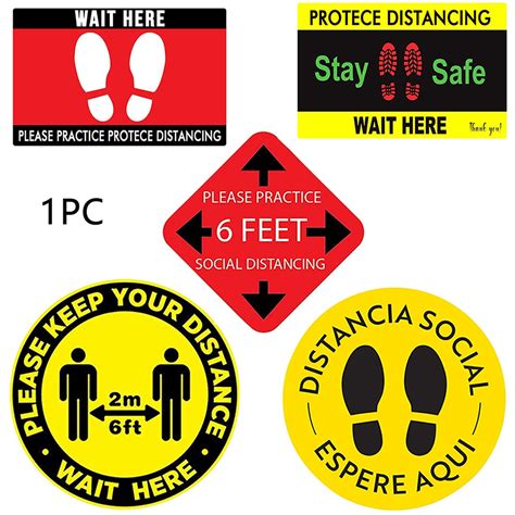 Supermarket Safety Sign Notice Keep Distance PVC R... – Grandado