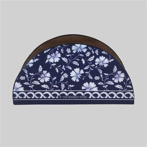 The Bombay Store Blue Pottery Napkin Holder