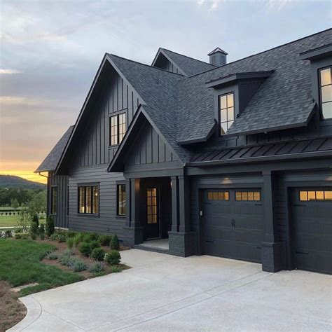 Craftsman House with Black Exterior