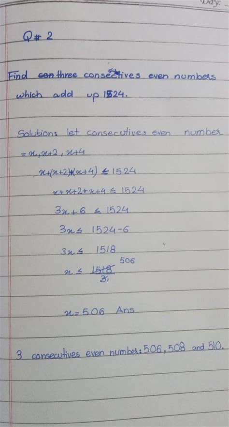 find three consecutive even numbers that add up to 1524 - Brainly.in