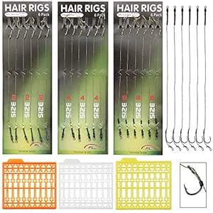 SILANON Carp Fishing Hair Rigs Kit,18pcs Braided Thread Boilies Carp ...
