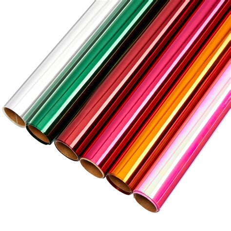 6 Rolls Transparent Colored Cellophane Wrap for Gift Wrapping, 6 Colors ...