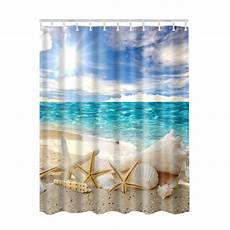 Sea Shower Curtain by Fabric Waterproof Bathroom Bath Sea Shells Sea Shower Curtain