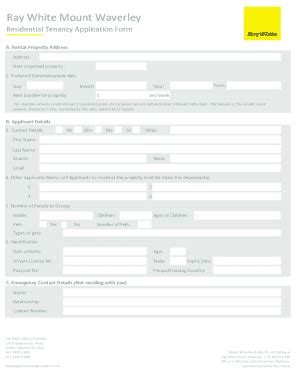 Tenancy Application - YPA Estate Agents - Fill and Sign Printable ...
