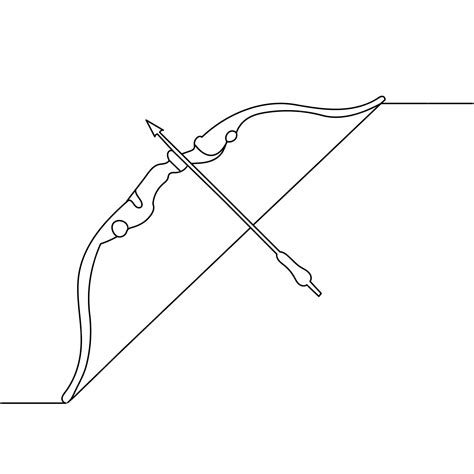 Detailed Bow And Arrow Drawing