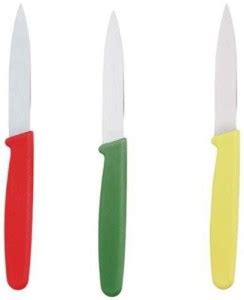 WIRMON Sleek Serrated Edge Stainless Steel Red and Green and Yellow ...