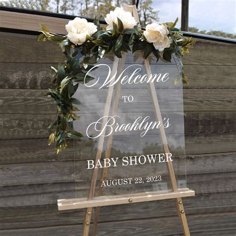 Acrylic Baby Shower Welcome Sign, Baby Shower Decorationgs, Clear ...