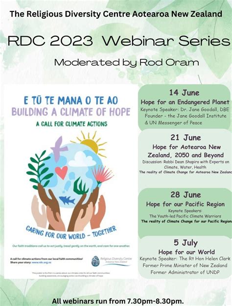 RDC Webinar Series 2023 – The Religious Diversity Centre in Aotearoa New Zealand Trust