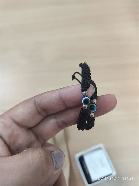 KUKSHYA JEWELLERS 925 Sterling Silver 2 Ball + Evil Eye Charm Thread ...